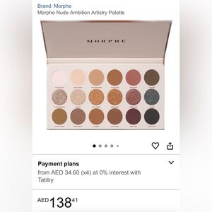 Morphe Eyeshadow Palette with Gold, Brown, and Gray Hues